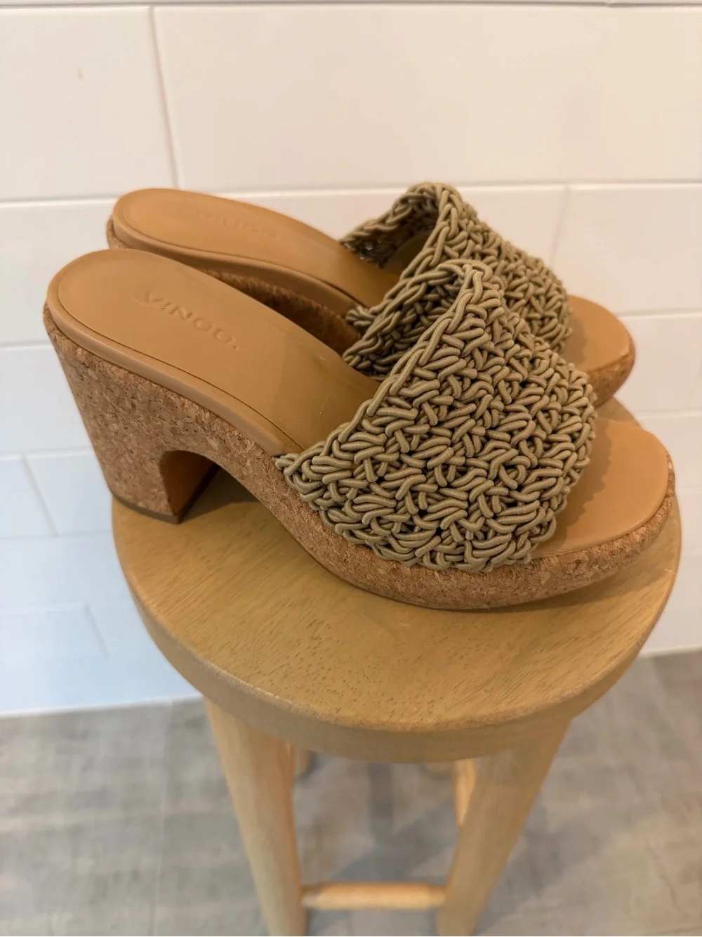Vince Nicki Crochet Platform Sandals